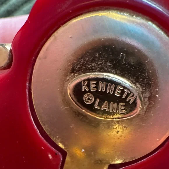 Vintage Kenneth Jay Lane Red Sea Clip on Earrings - Picture 5 of 6